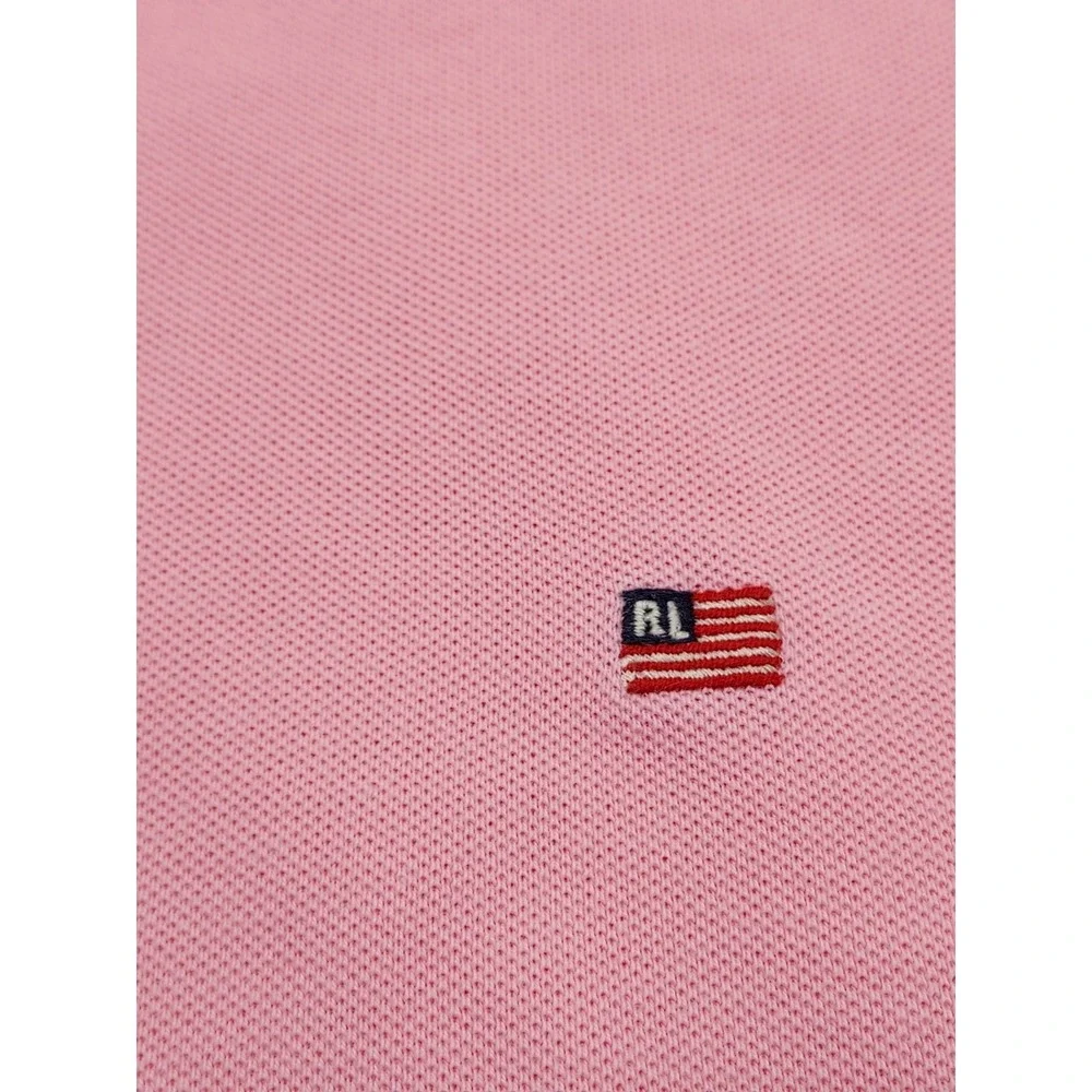 Polo JEAN COMPANY RALPH LAUREN Men's LARGE Short Sleeve Pink with RL Logo Shirt.